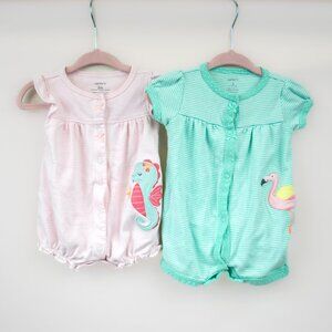 Carter's - Pink & Blue Rompers